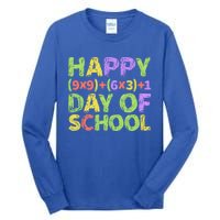 Happy 100 Days Of School Colorful Math Formula Meaningful Gift Tall Long Sleeve T-Shirt