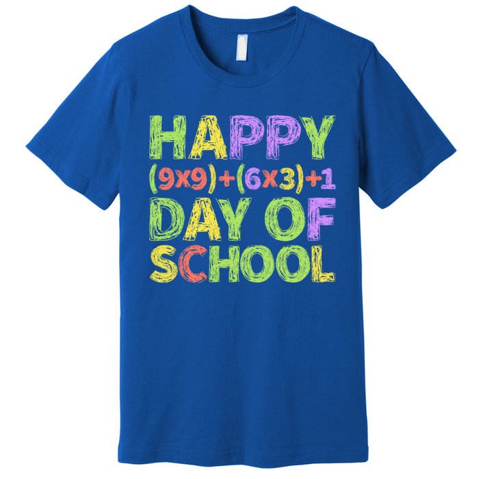 Happy 100 Days Of School Colorful Math Formula Meaningful Gift Premium T-Shirt