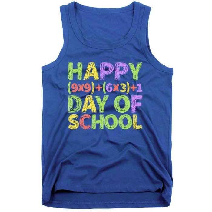 Happy 100 Days Of School Colorful Math Formula Meaningful Gift Tank Top