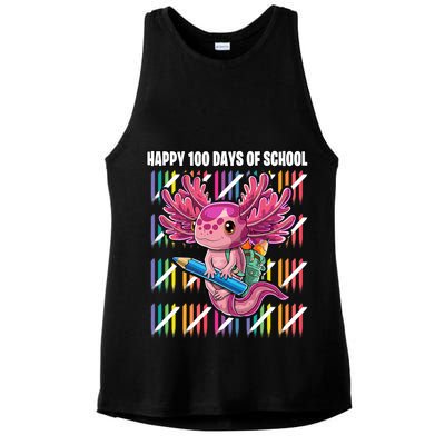 Happy 100 Days Of School Axolotl Kindergarten Costume Ladies PosiCharge Tri-Blend Wicking Tank