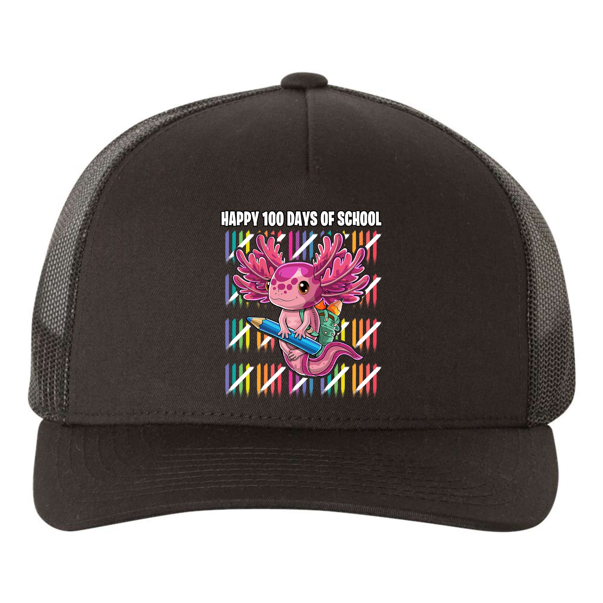 Happy 100 Days Of School Axolotl Kindergarten Costume Yupoong Adult 5-Panel Trucker Hat