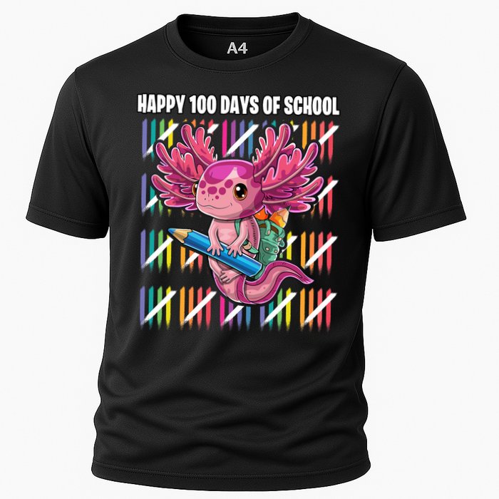 Happy 100 Days Of School Axolotl Kindergarten Costume Cooling Performance Crew T-Shirt