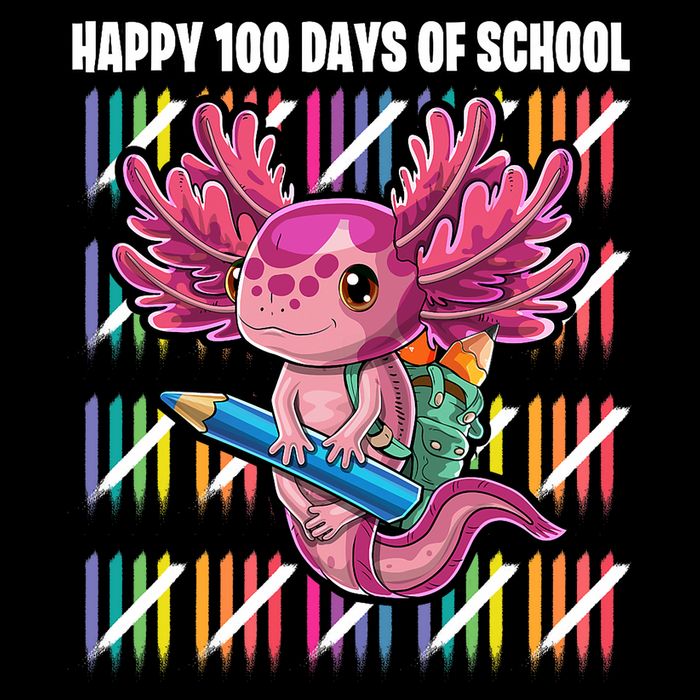 Happy 100 Days Of School Axolotl Kindergarten Costume Cooling Performance Crew T-Shirt