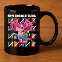 Happy 100 Days Of School Axolotl Kindergarten Costume 11oz C Handle Ceramic Mug