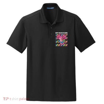 Happy 100 Days Of School Axolotl Kindergarten Costume Dry Zone Grid Polo