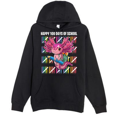 Happy 100 Days Of School Axolotl Kindergarten Costume Premium Pullover Hoodie