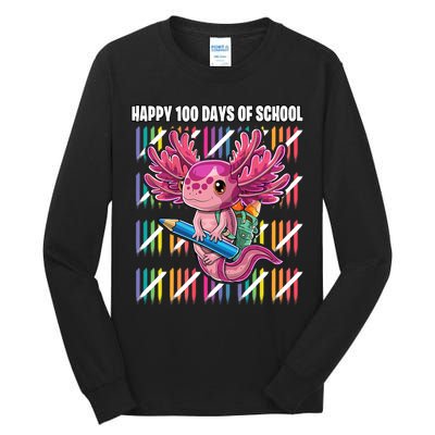 Happy 100 Days Of School Axolotl Kindergarten Costume Tall Long Sleeve T-Shirt