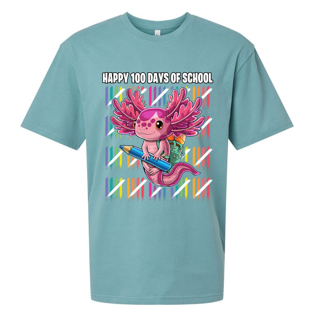 Happy 100 Days Of School Axolotl Kindergarten Costume Sueded Cloud Jersey T-Shirt
