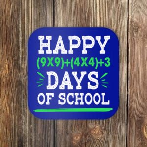 Happy 100 Days Of School Funny Eletary Math Teacher Great Gift Coaster