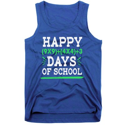 Happy 100 Days Of School Funny Eletary Math Teacher Great Gift Tank Top