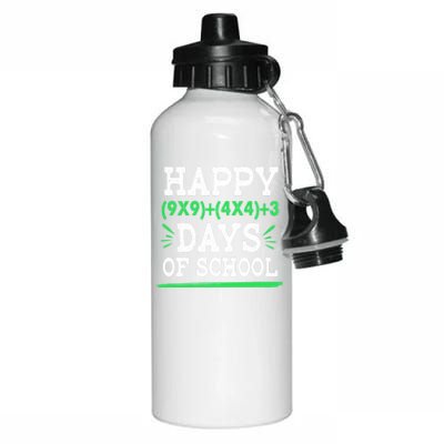 Happy 100 Days Of School Funny Eletary Math Teacher Great Gift Aluminum Water Bottle