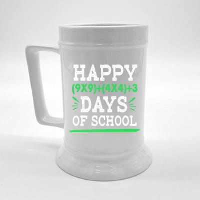 Happy 100 Days Of School Funny Eletary Math Teacher Great Gift Beer Stein