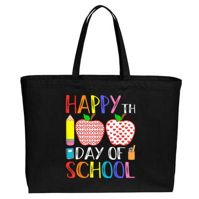 Happy 100th Day Of School Teacher 100 days Cotton Canvas Jumbo Tote