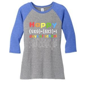 Happy 100 Days Of School Funny Gift Math Formula Gift Women's Tri-Blend 3/4-Sleeve Raglan Shirt