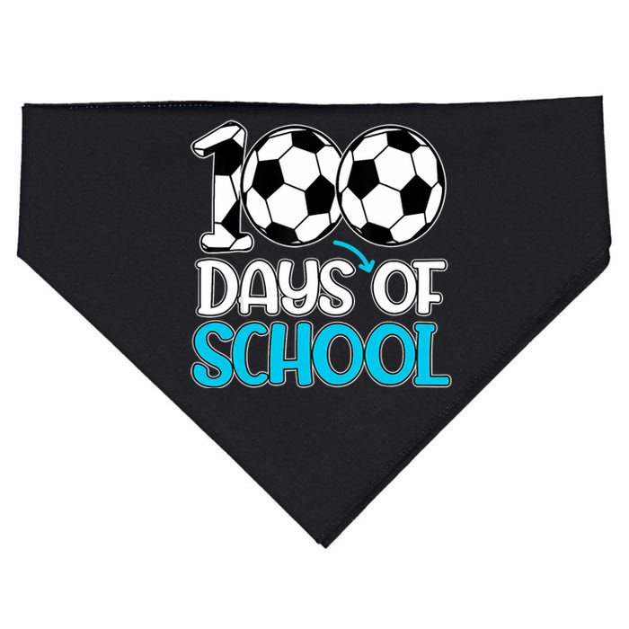 Happy 100 Days Of School 100th Day Soccer Teacher Boy USA-Made Doggie Bandana