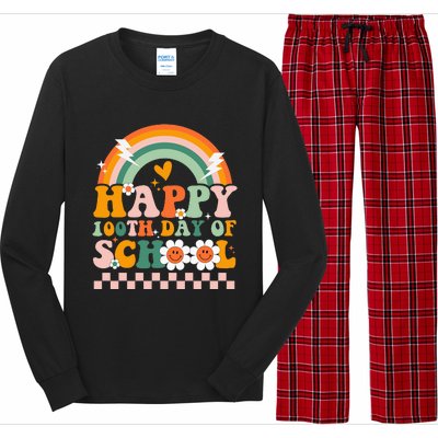 Happy 100 Days of School Teacher Groovy 100th day Long Sleeve Pajama Set