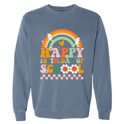 Happy 100 Days of School Teacher Groovy 100th day Garment-Dyed Sweatshirt