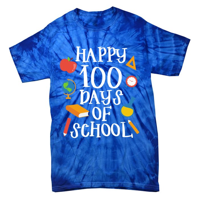 Happy 100 Days Of School Math Algebra Geek Gift Tie-Dye T-Shirt