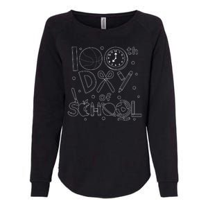 Happy 100th Days Of School Education Womens California Wash Sweatshirt