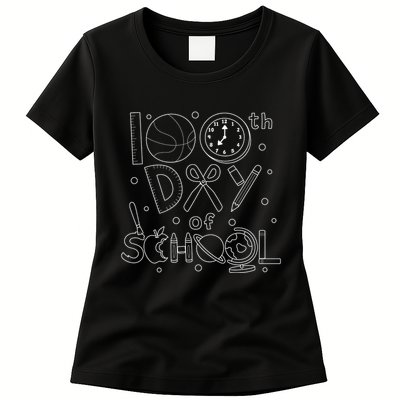 Happy 100th Days Of School Education Womens T-Shirt