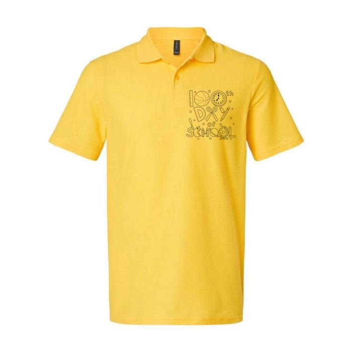 Happy 100th Days Of School Education Softstyle Adult Sport Polo