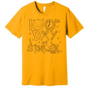 Happy 100th Days Of School Education Premium T-Shirt