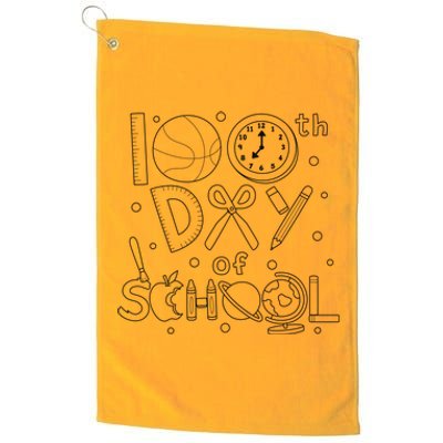 Happy 100th Days Of School Education Platinum Collection Golf Towel