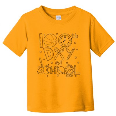 Happy 100th Days Of School Education Toddler T-Shirt