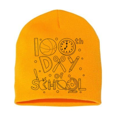 Happy 100th Days Of School Education Short Acrylic Beanie