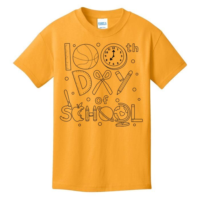 Happy 100th Days Of School Education Kids T-Shirt