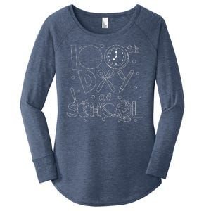 Happy 100th Days Of School Education Women's Perfect Tri Tunic Long Sleeve Shirt