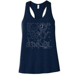 Happy 100th Days Of School Education Women's Racerback Tank