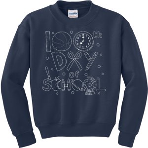 Happy 100th Days Of School Education Kids Sweatshirt