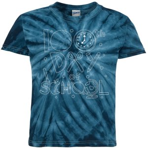 Happy 100th Days Of School Education Kids Tie-Dye T-Shirt