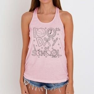 Happy 100th Days Of School Education Women's Knotted Racerback Tank