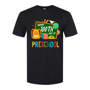 Happy 100th Day Of Preschool 100 Days Of School Colourful Softstyle CVC T-Shirt