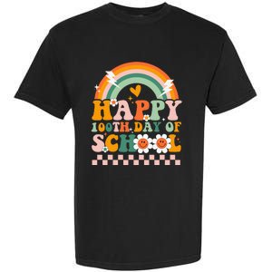 Happy 100th Day of School for Teacher groovy Garment-Dyed Heavyweight T-Shirt