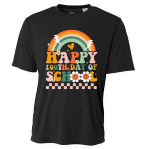 Happy 100th Day of School for Teacher groovy Cooling Performance Crew T-Shirt