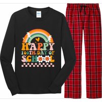 Happy 100th Day of School for Teacher groovy Long Sleeve Pajama Set