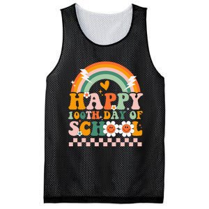 Happy 100th Day of School for Teacher groovy Mesh Reversible Basketball Jersey Tank