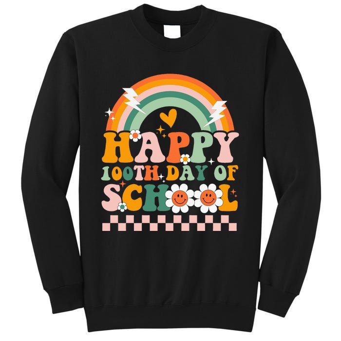 Happy 100th Day of School for Teacher groovy Tall Sweatshirt