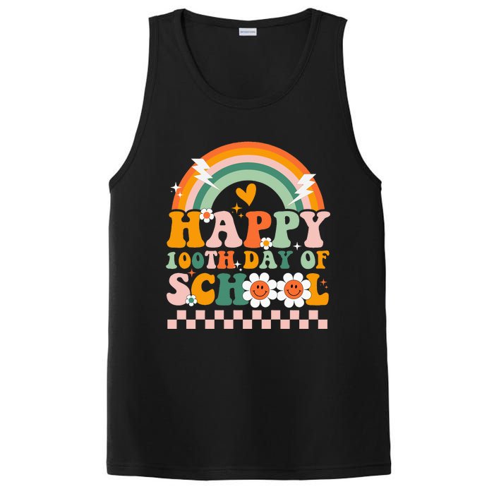 Happy 100th Day of School for Teacher groovy PosiCharge Competitor Tank