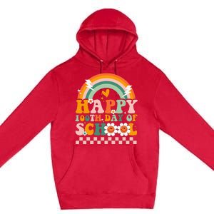 Happy 100th Day of School for Teacher groovy Premium Pullover Hoodie