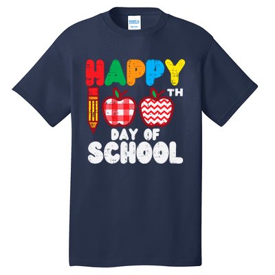 Happy 100th Day School Apples 100 Days Student Teacher Gift Tall T-Shirt