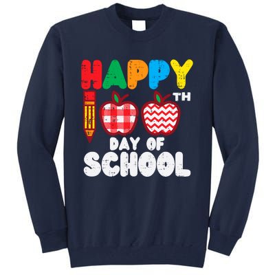 Happy 100th Day School Apples 100 Days Student Teacher Gift Tall Sweatshirt