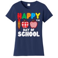 Happy 100th Day School Apples 100 Days Student Teacher Gift Women's T-Shirt