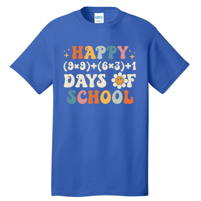 Happy 100 Days Of School Math Formula Groovy Gift Tall T-Shirt