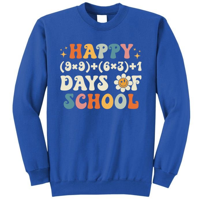 Happy 100 Days Of School Math Formula Groovy Gift Tall Sweatshirt