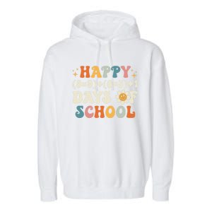 Happy 100 Days Of School Math Formula Groovy Gift Garment-Dyed Fleece Hoodie