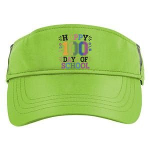 Happy 100th Day Of School Tie Dye Rainbow 100 Days Smarter Adult Drive Performance Visor